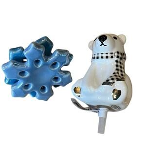 2 Nora Fleming minis A254 Polar Brrr Bear A106 No Two Alike Snowflake Winter New
